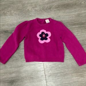 Gymboree Girls' Pink Flower Cotton Sweater
